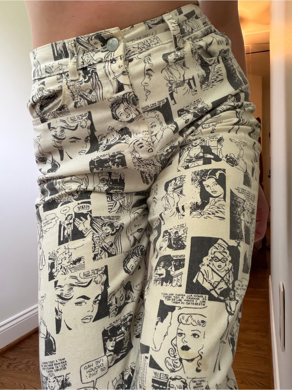 Reformation Newsprint High Rise Straight Long Jeans- 25